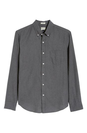 Men's J.crew Slim Fit Neppy Twill Sport Shirt - Grey
