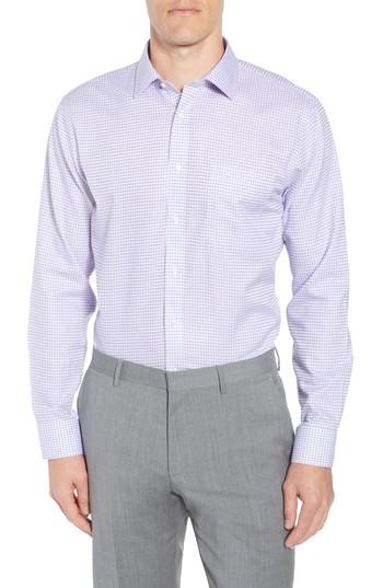 Men's Nordstrom Men's Shop Smartcare(tm) Trim Fit Check Sport Shirt 32/33 - Purple