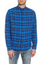 Men's The Kooples Regular Fit Plaid Sport Shirt - Blue