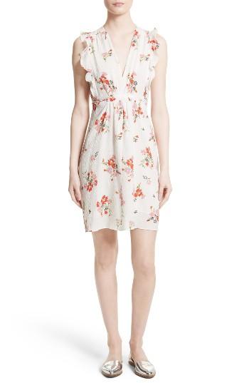 Women's Rebecca Taylor Marguerite Floral Stretch Silk Dress - Ivory