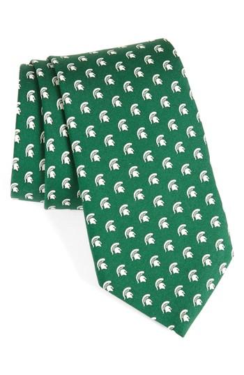 Men's Vineyard Vines Michigan State University Silk Tie, Size - Green