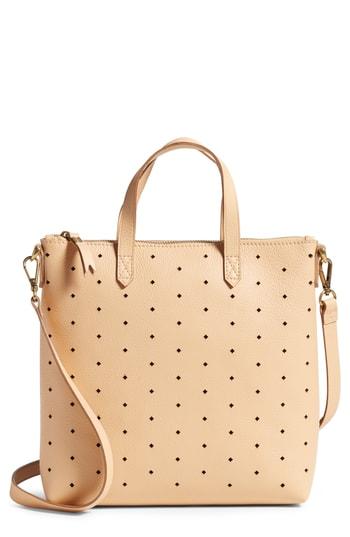 Madewell Mini Transport Perforated Leather Crossbody Bag - Beige