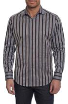 Men's Robert Graham Baltica Classic Fit Stripe Sport Shirt X-large - Grey