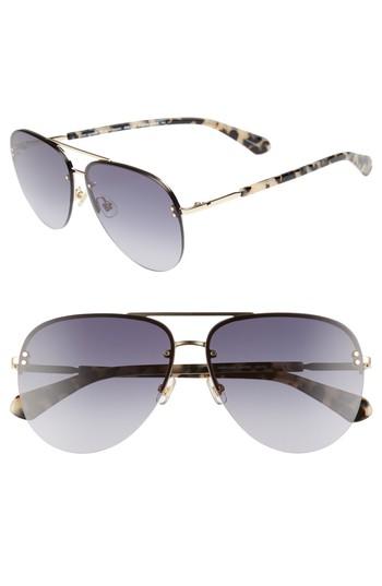 Women's Kate Spade New York Jakaylas 62mm Aviator Sunglasses - White Havana