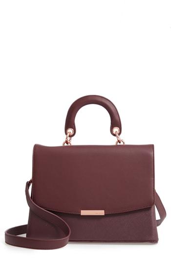 Ted Baker London Keiira Lady Bag Faux Leather Top Handle Satchel - Purple