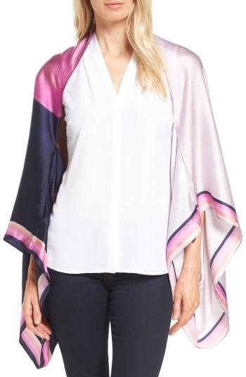 Women's Ted Baker London Marina Mosaic Stripe Silk Cape Scarf