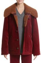 Women's Marc Jacobs Corduroy Coat With Faux Shearling Collar