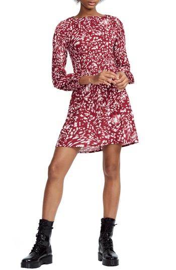 Women's Maje Pleated Bodice Mini Dress - Red