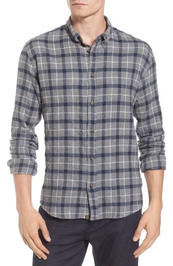 Men's Billy Reid Murphy Slim Fit Plaid Sport Shirt - Grey