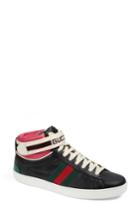 Women's Gucci New Ace High Top Sneaker With Genuine Snakeskin Trim Us / 35eu - Black