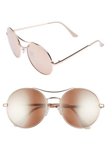 Junior Women's Bp. 58mm Oversize Round Sunglasses - Peach