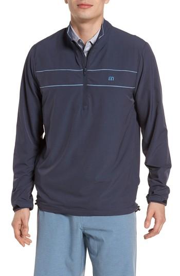 Men's Travis Mathew Leon Half Zip Pullover - Blue