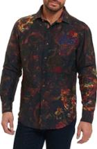 Men's Robert Graham Mystical Garden Print Linen Sport Shirt - Blue