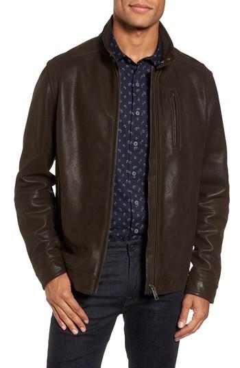 Men's Rodd & Gunn Westhaven Distressed Leather Bomber Jacket, Size - Brown