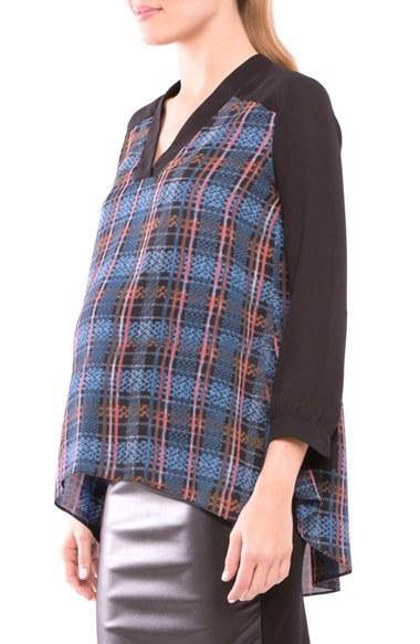 Women's Olian Plaid Maternity Top
