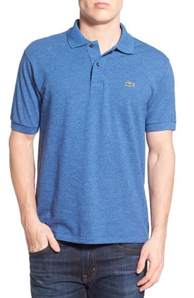 Men's Lacoste 'chine' Pique Polo (xl) - Blue