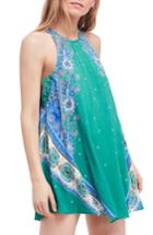 Women's Free People Darjeeling Print Minidress - Blue/green