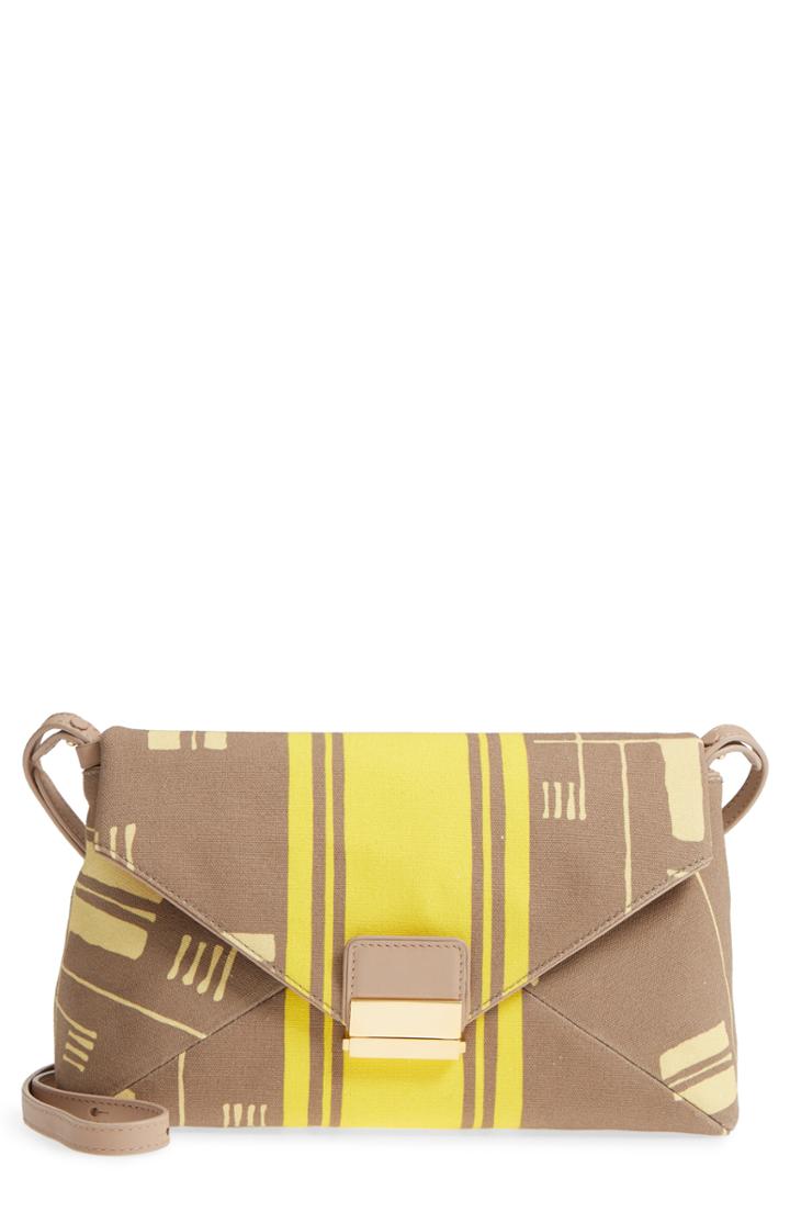 Dries Van Noten Abstract Print Canvas Envelope Clutch -