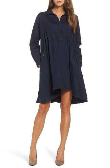 Women's French Connection Ellesmere Drape Shirtdress - Blue
