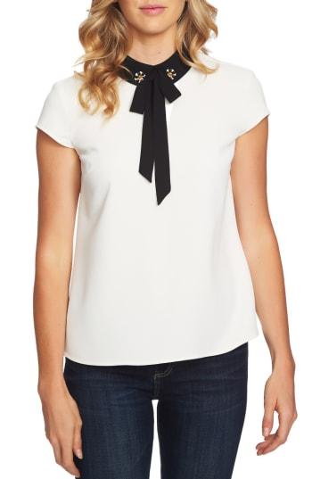 Women's Cece Embellished Bow Collar Blouse
