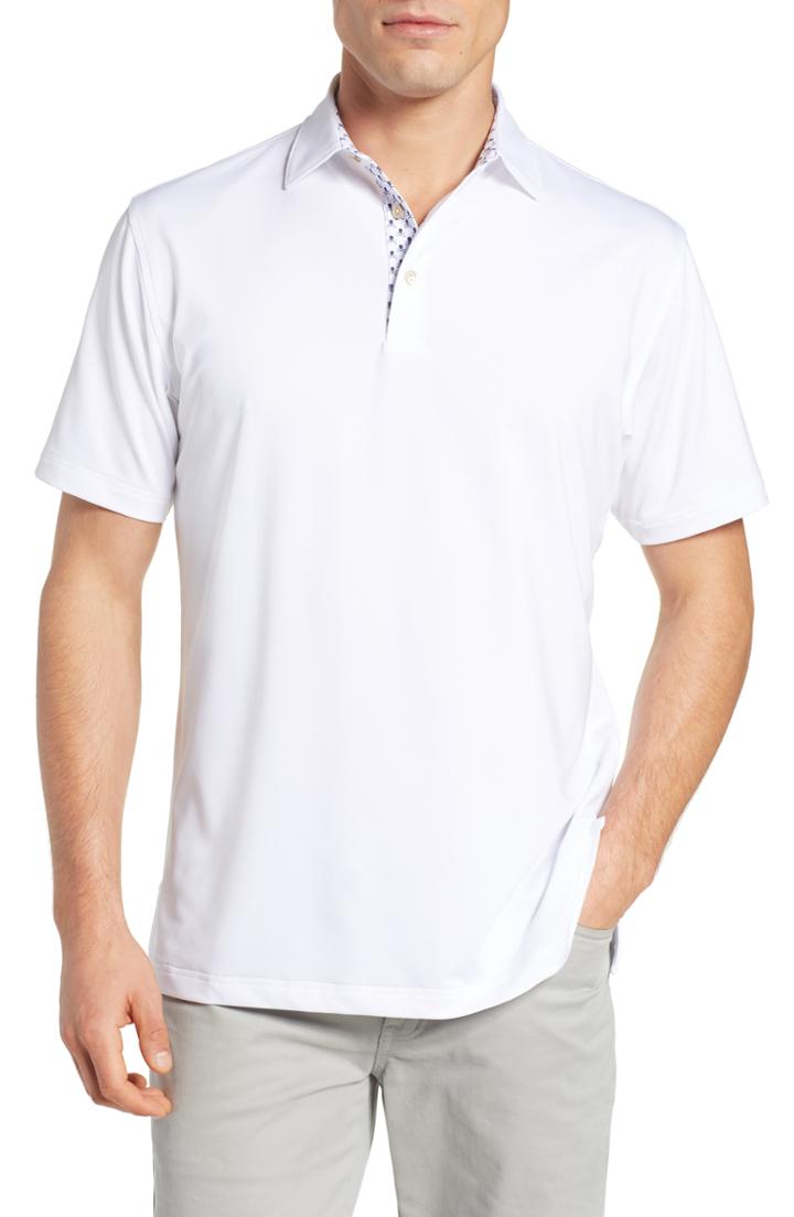 Men's Peter Millar Stretch Jersey Performance Polo, Size - White