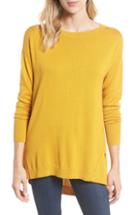 Women's Caslon Zip Back High/low Tunic Sweater - Yellow