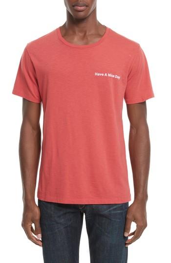 Men's Rag & Bone Have A Nice Day Embroidered T-shirt - Red
