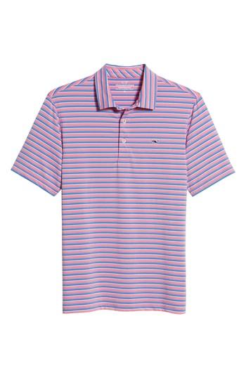 Men's Vineyard Vines Sankaty Stripe Performance Polo - Black