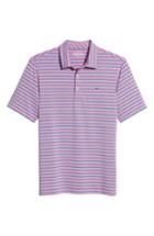 Men's Vineyard Vines Sankaty Stripe Performance Polo - Black