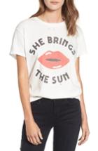 Women's Junk Food She Brings The Sun Tee, Size - White