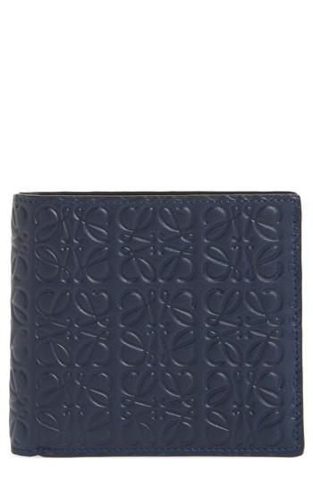 Men's Loewe Bifold Leather Wallet - Blue/green