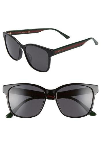 Men's Gucci 56mm Sunglasses - Black