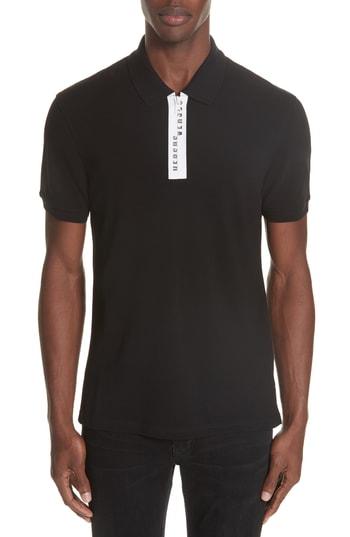 Men's Versus Versace Zip Polo - Black