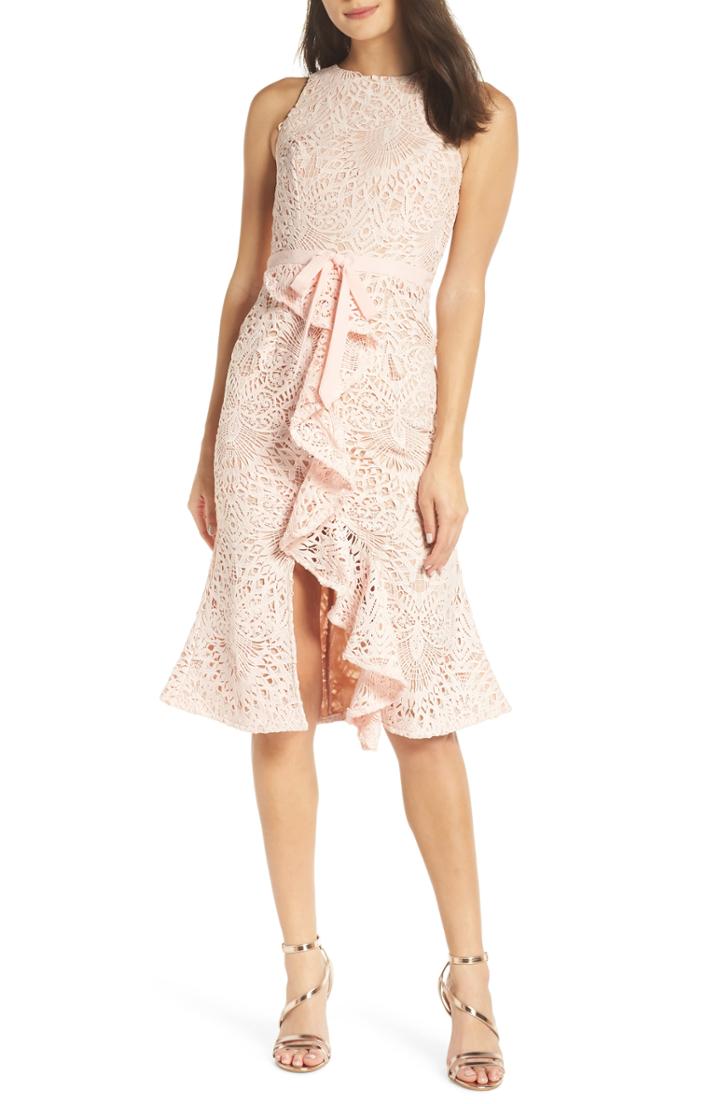 Women's Jarlo Dyani Lace Ruffle Sheath