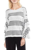 Women's Vince Camuto Tiered Sleeve Block Stripe Top, Size - White