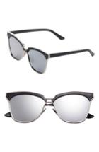 Women's Sunnyside La 61mm Angular Sunglasses - Black/ Silver
