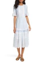 Women's La Vie Rebecca Taylor Stripe Cotton Midi Dress - Blue