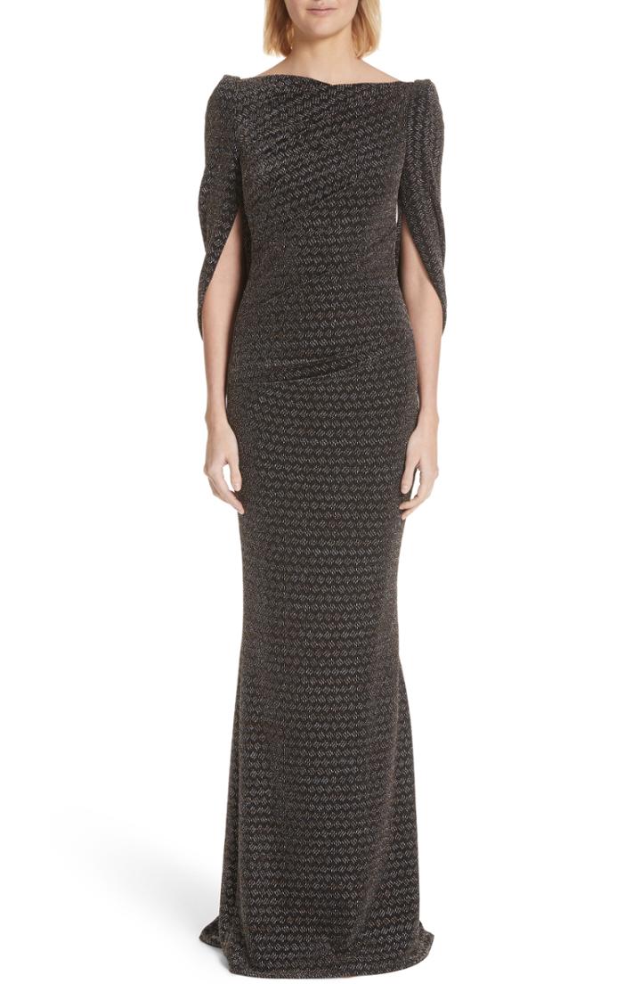 Women's Talbot Runhof 5th Element Metallic Jersey Mermaid Gown