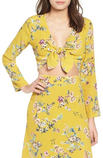 Women's Leith Tie Crop Top - Yellow