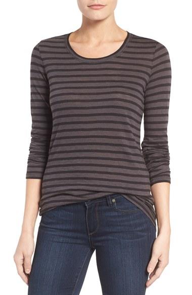 Women's Caslon Long Sleeve Slub Knit Tee - Grey