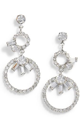 Women's Cristabelle Crystal Double Loop Drop Earrings