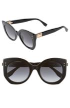 Women's Fendi 52mm Butterfly Sunglasses - Black