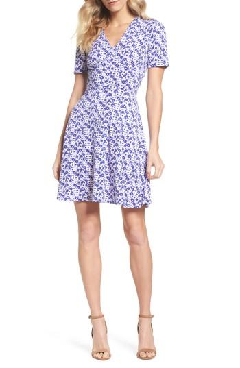 Women's Michael Michael Kors Floral Fit & Flare Dress - Purple