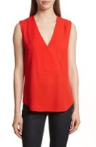 Women's Theory Classic Georgette Crossover Shell - Red