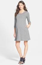 Women's Maternal America Herringbone Maternity Dress - Grey