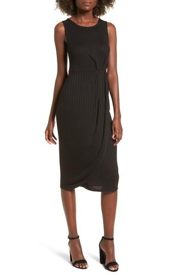Women's Bp. Gathered Waist Midi Dress, Size - Black