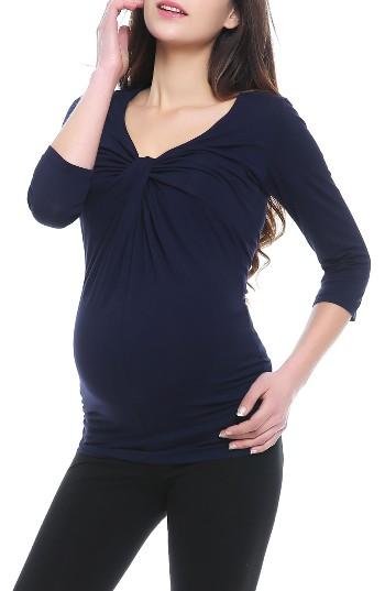 Women's Kimi And Kai Grace Twist Knot Maternity Top - Blue