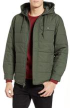 Men's Brixton Cass Hooded Quilted Water Repellent Cotton Jacket - Green