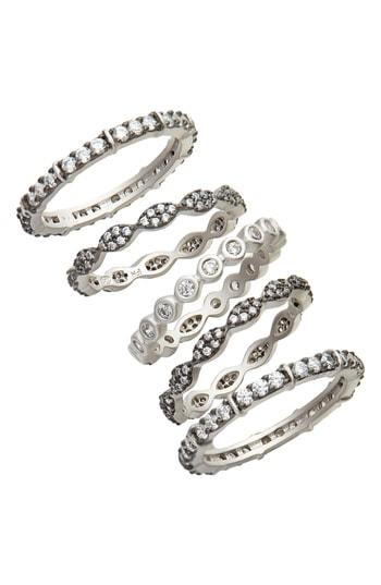 Women's Freida Rothman Classic Mixed 5-stack Ring