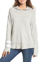 Women's Sundry Stripe Bell Sleeve Hoodie - Grey